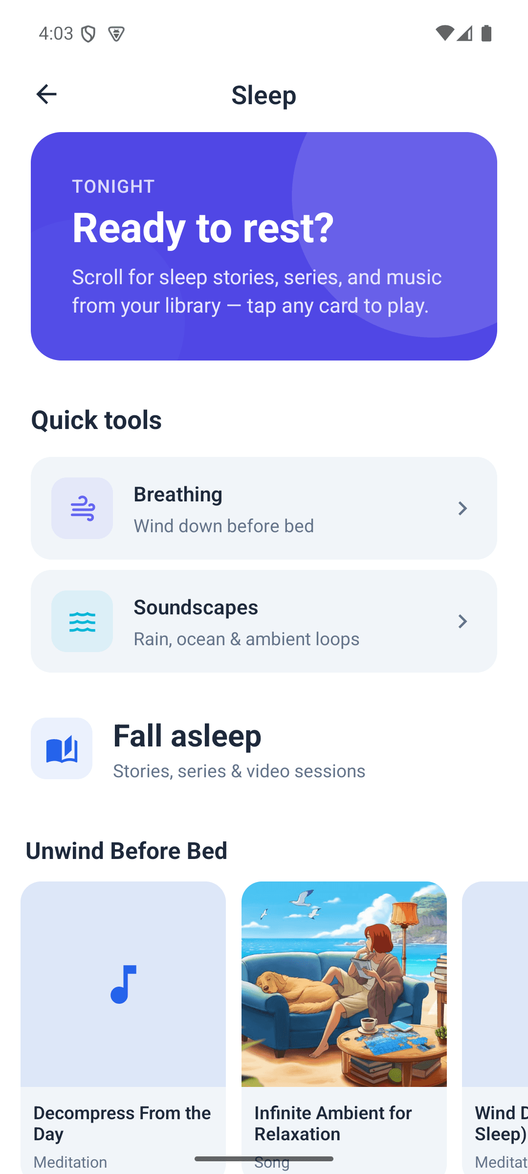 LifeNest sleep screen
